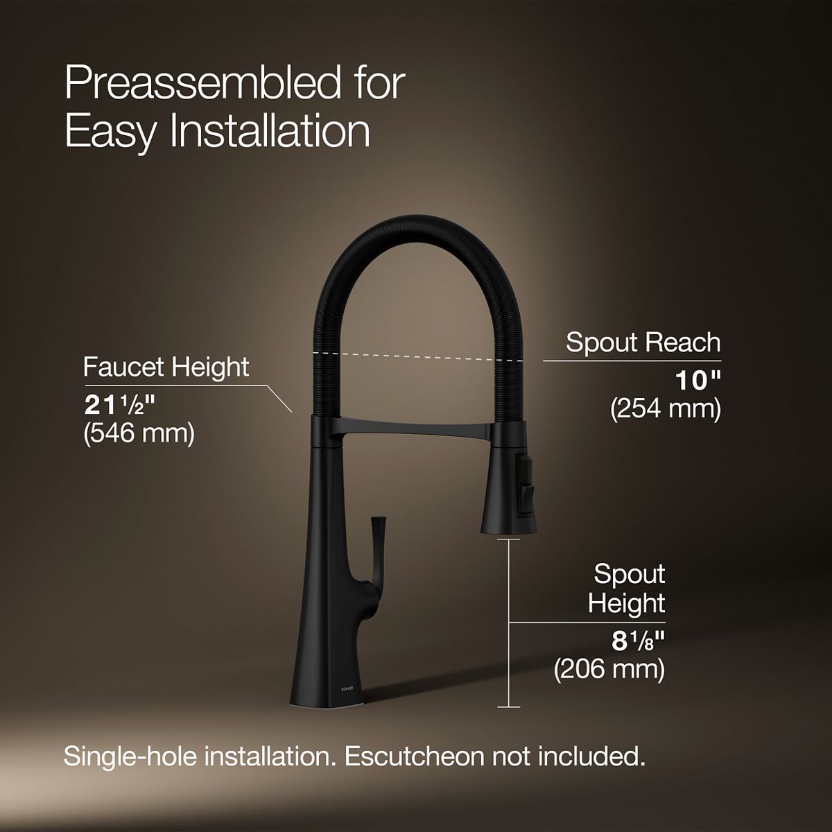 Graze® Semi-professional kitchen sink faucet with three-function sprayhead
