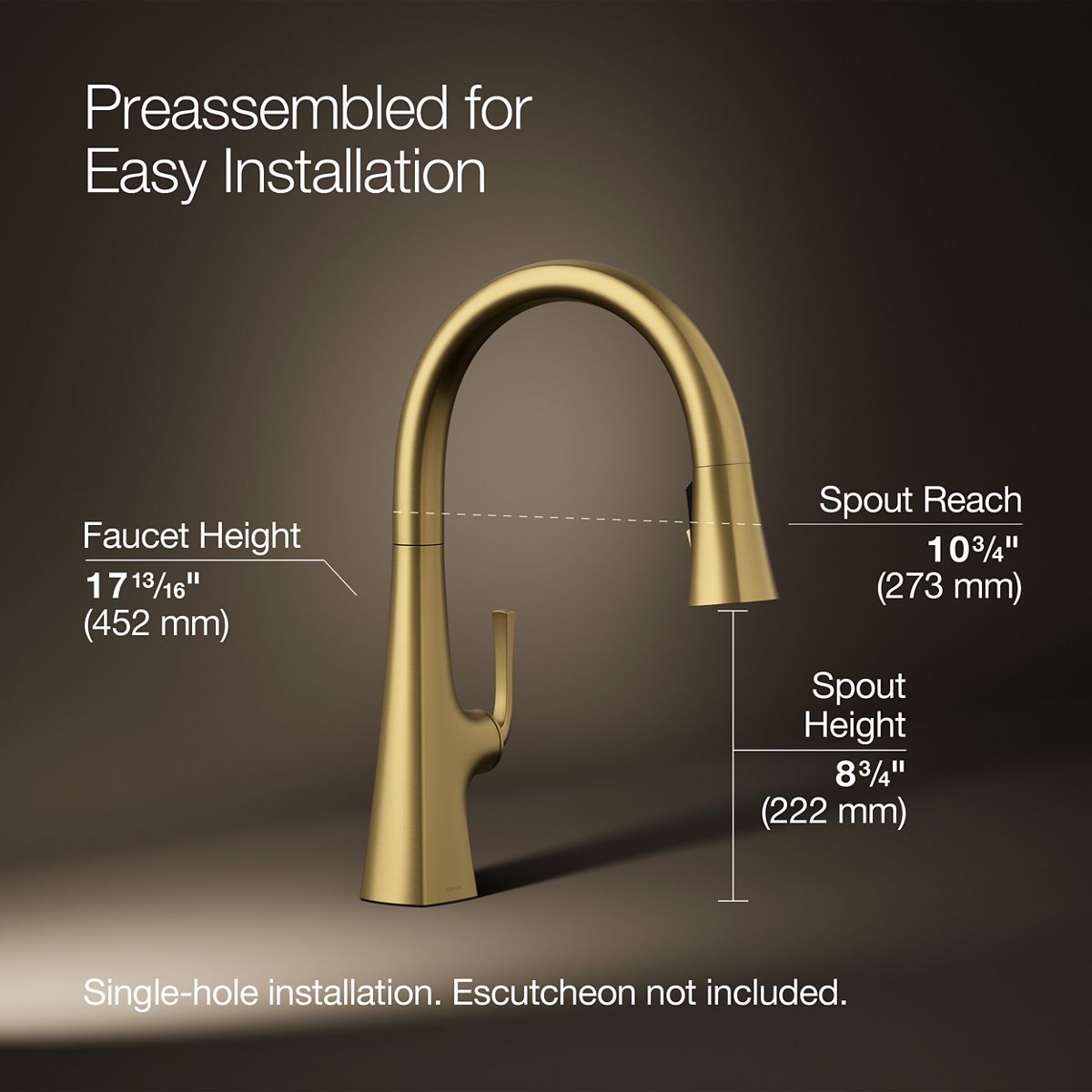 Graze® Pull-down kitchen sink faucet with three-function sprayhead
