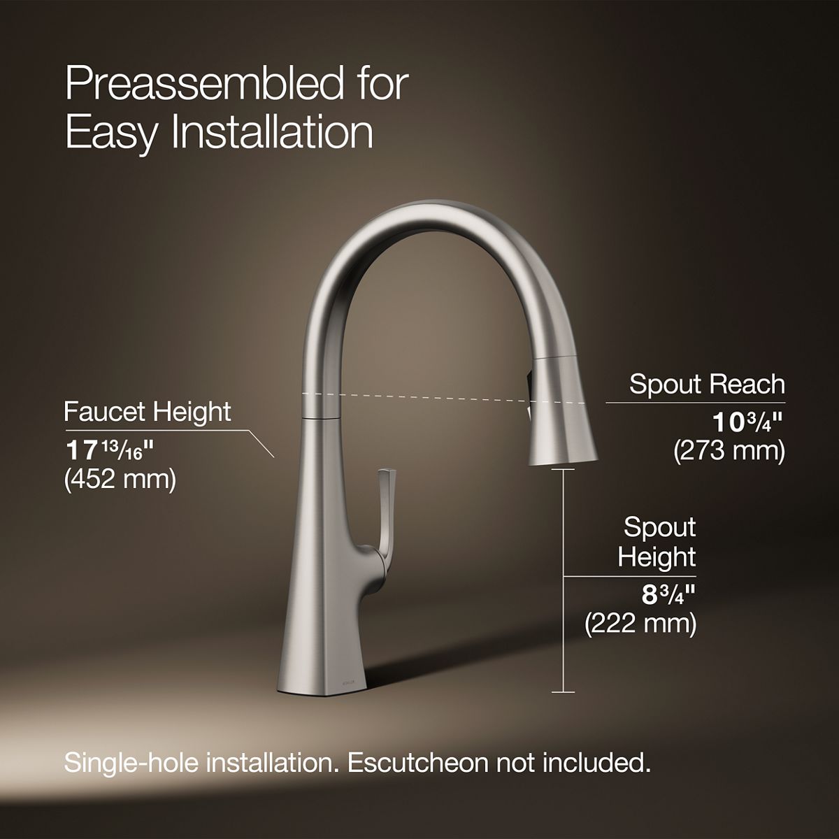 Graze® Pull-down kitchen sink faucet with three-function sprayhead