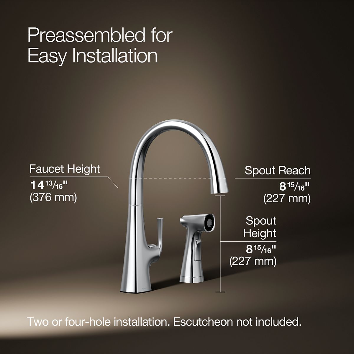 Graze® Single-handle kitchen sink faucet with two-function side sprayer