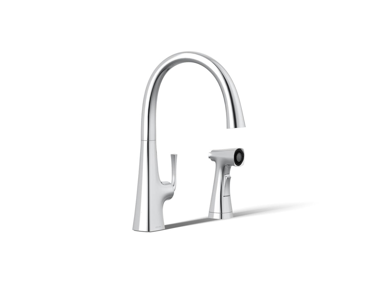 Graze® Single-handle kitchen sink faucet with two-function side sprayer