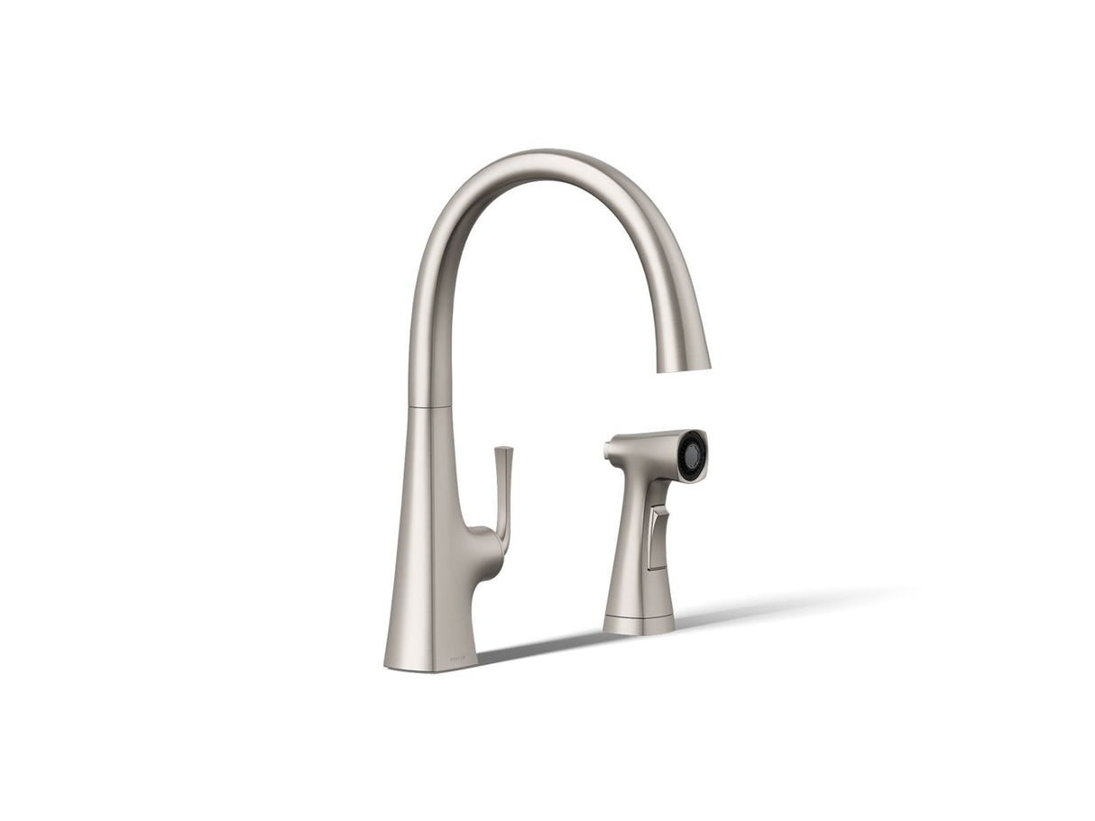 Graze® Single-handle kitchen sink faucet with two-function side sprayer