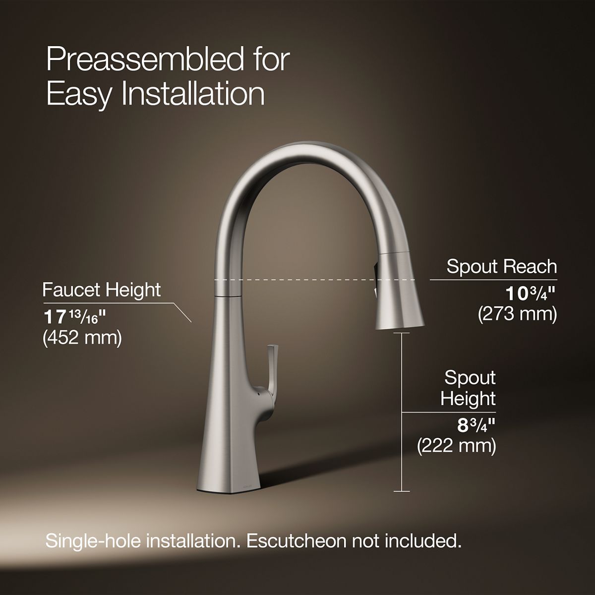 Graze® Touchless pull-down kitchen sink faucet with three-function sprayhead