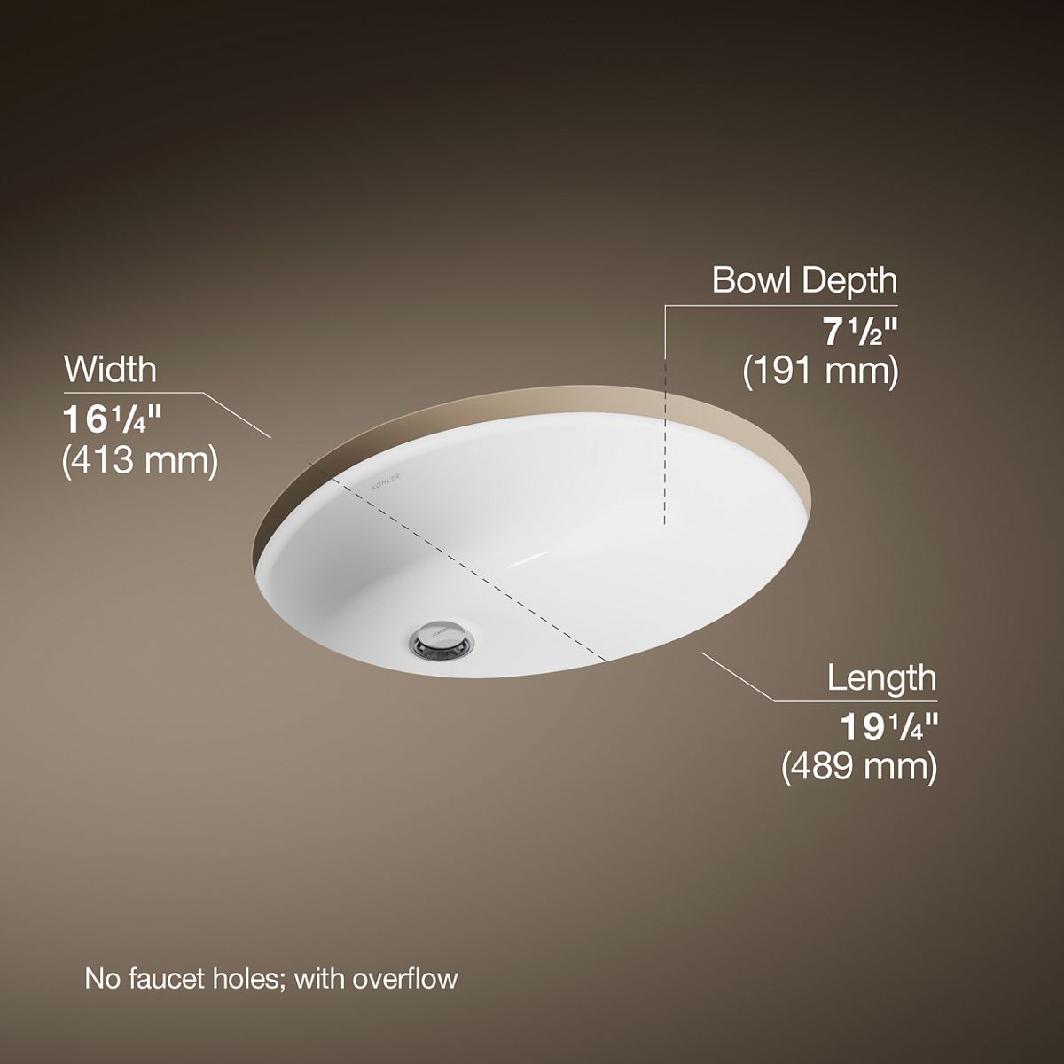 Caxton® 19-1/4" oval undermount bathroom sink