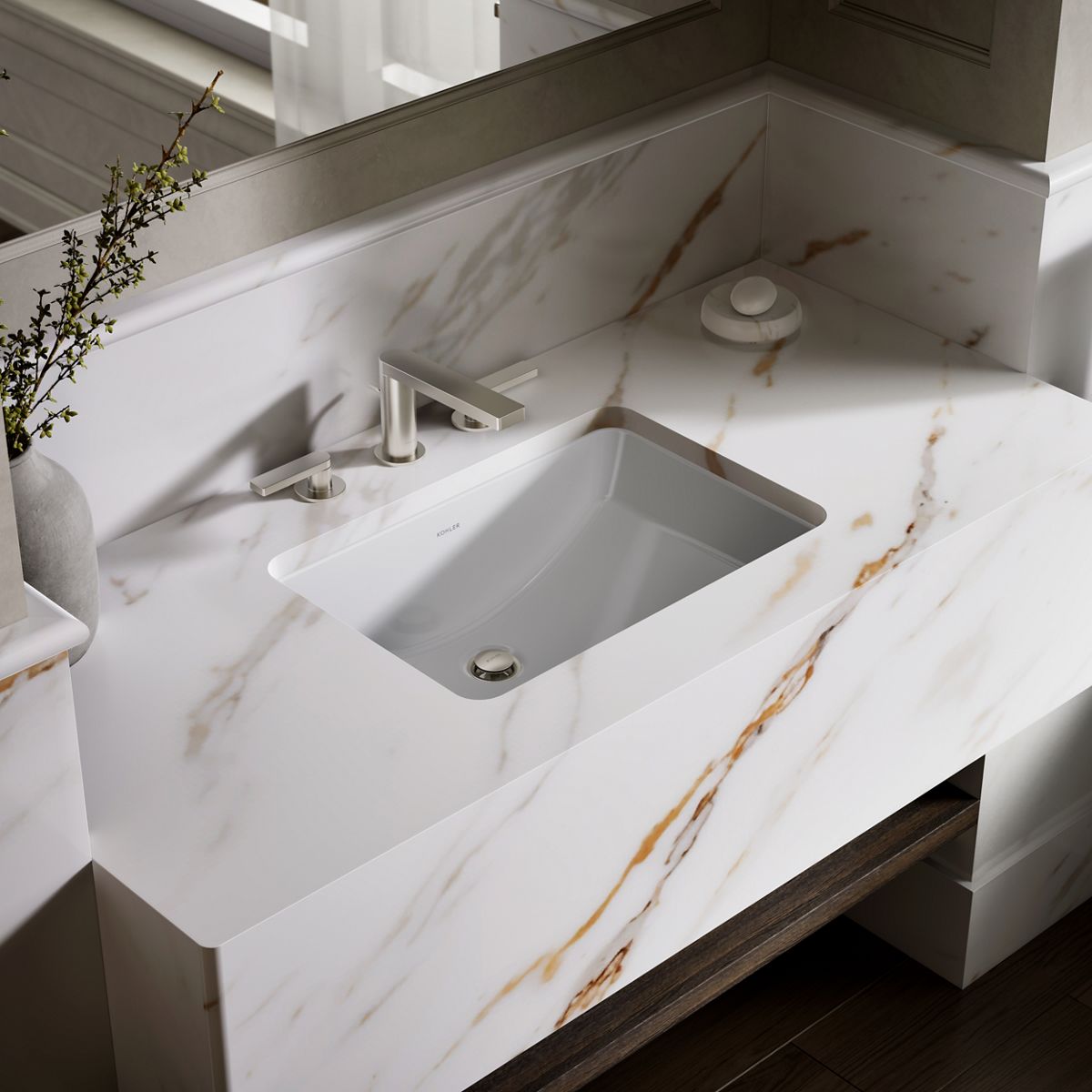 Ladena® 21" rectangular undermount bathroom sink