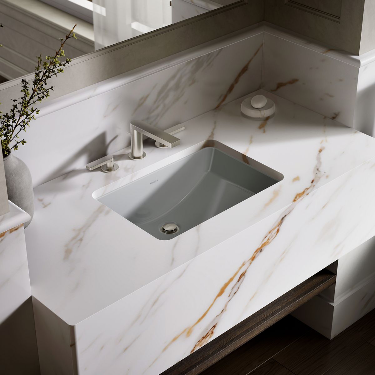 Ladena® 21" rectangular undermount bathroom sink