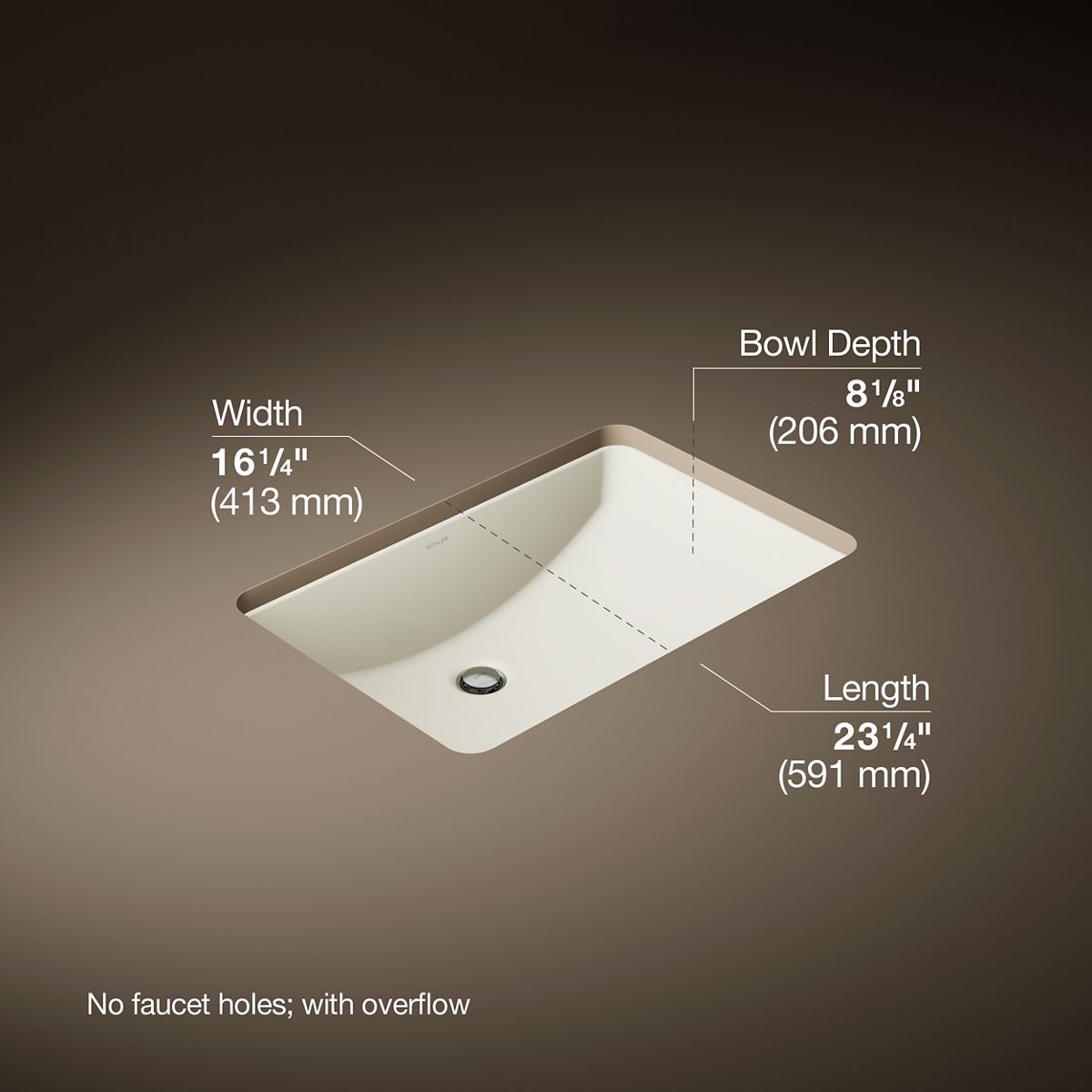 Ladena® 23-1/4" rectangular undermount bathroom sink