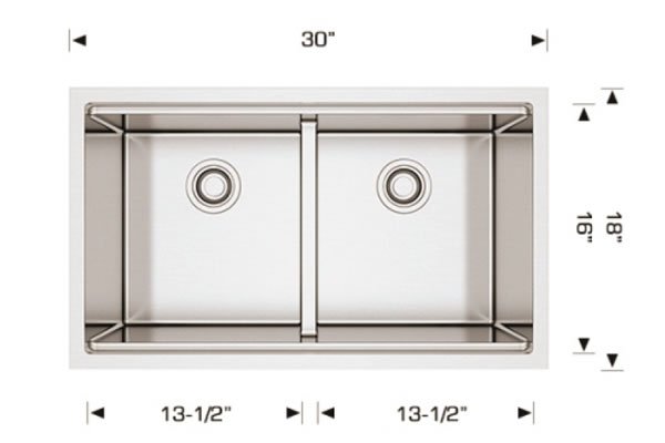 Stainless Steel Sinks 30" X 18" X 10" 221830