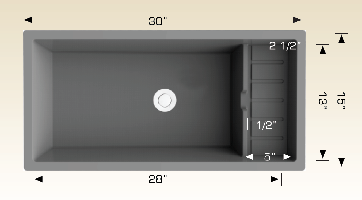 Stainless Steel Sinks 30" X 15" X 7" 222030