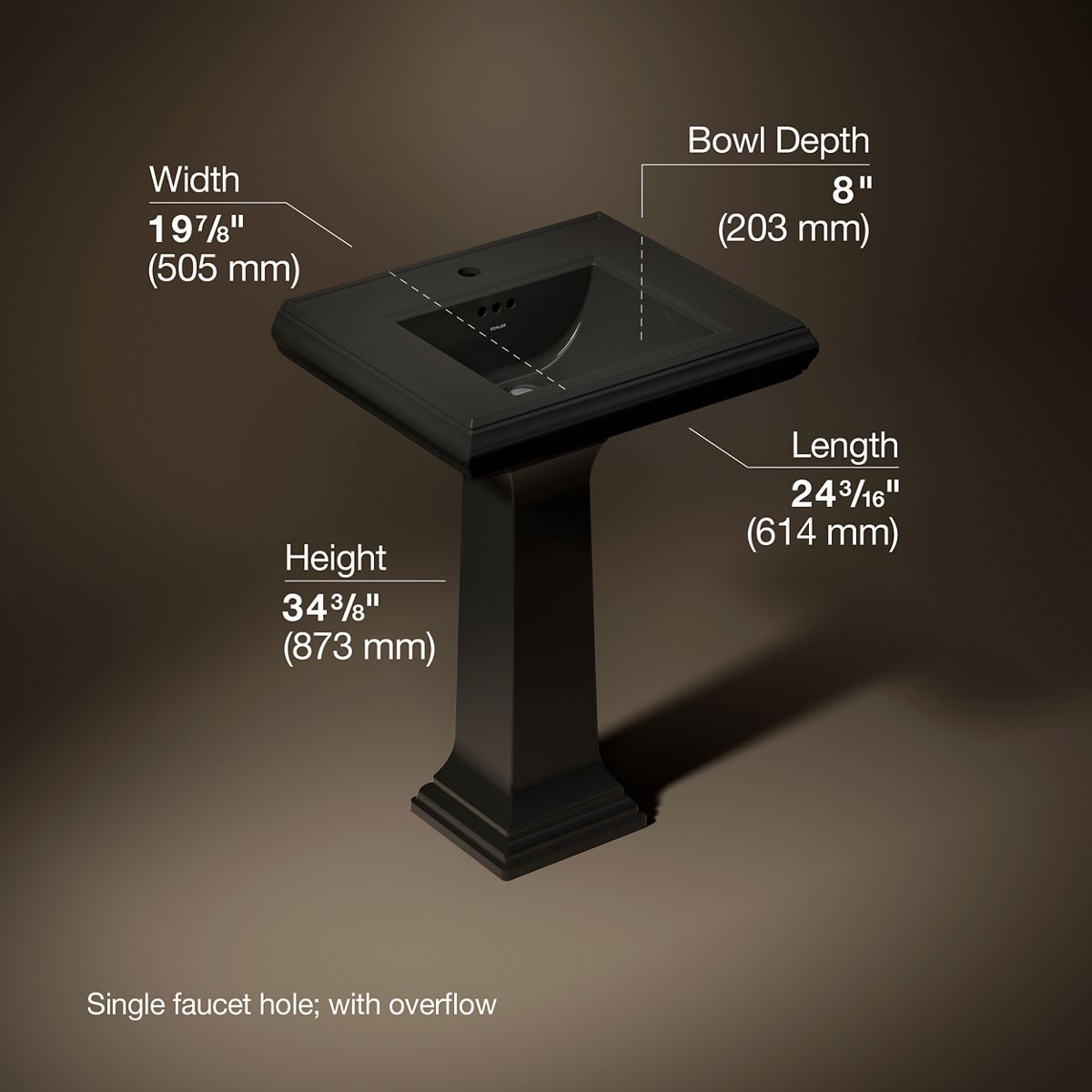 Memoirs® Classic 24-1/4" rectangular pedestal bathroom sink