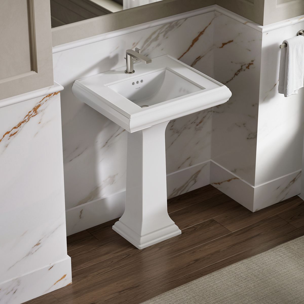 Memoirs® Pedestal/console table bathroom sink basin with single faucet-hole drilling
