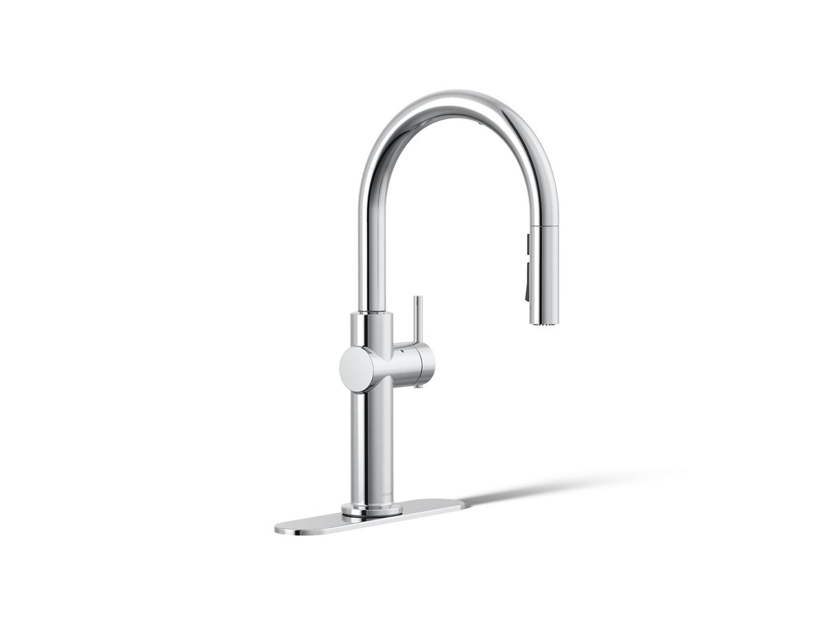 Crue® Touchless pull-down kitchen sink faucet with three-function sprayhead