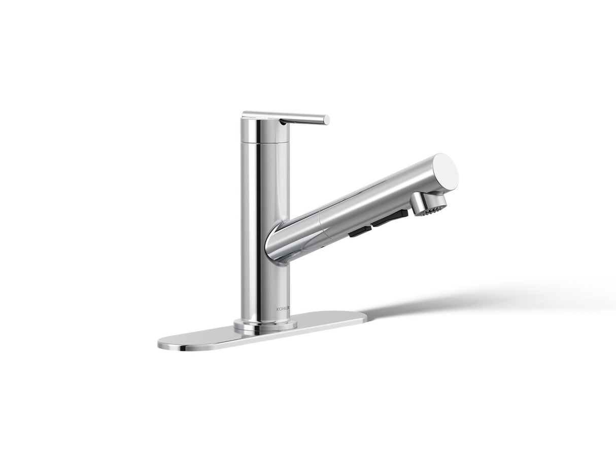 Crue® Pull-out kitchen sink faucet with three-function sprayhead