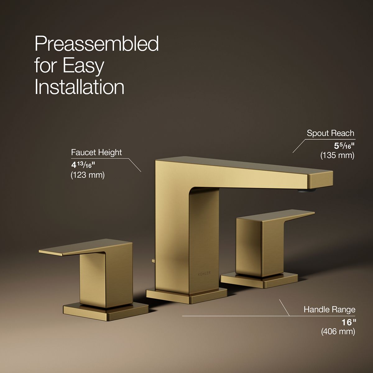 Honesty® Widespread bathroom sink faucet, 0.5 gpm