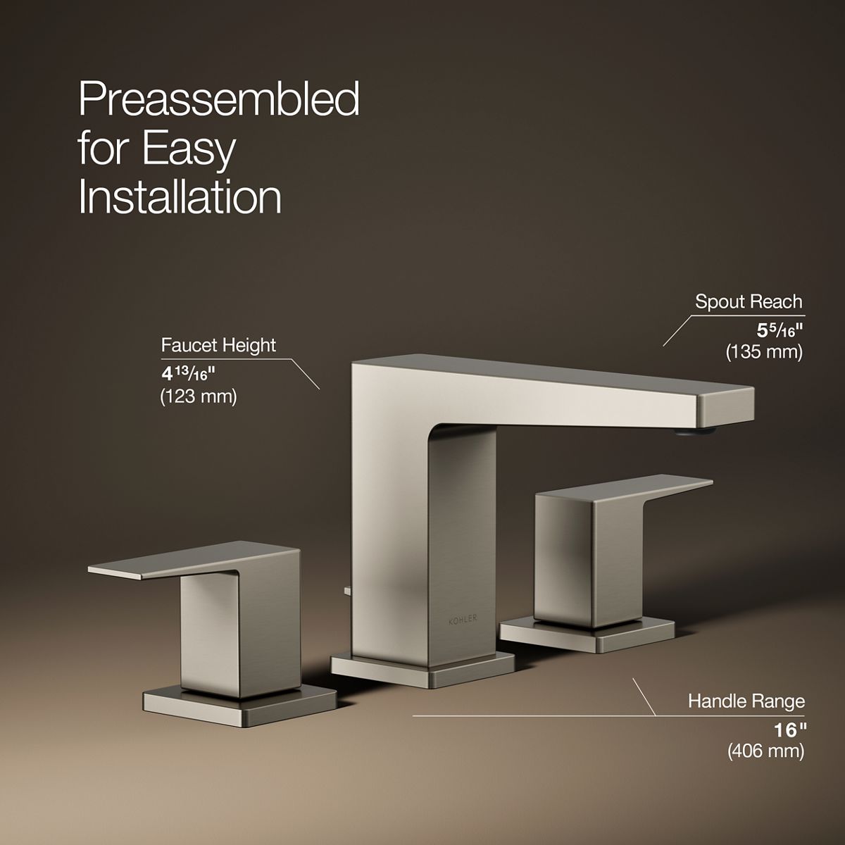 Honesty® Widespread bathroom sink faucet, 0.5 gpm
