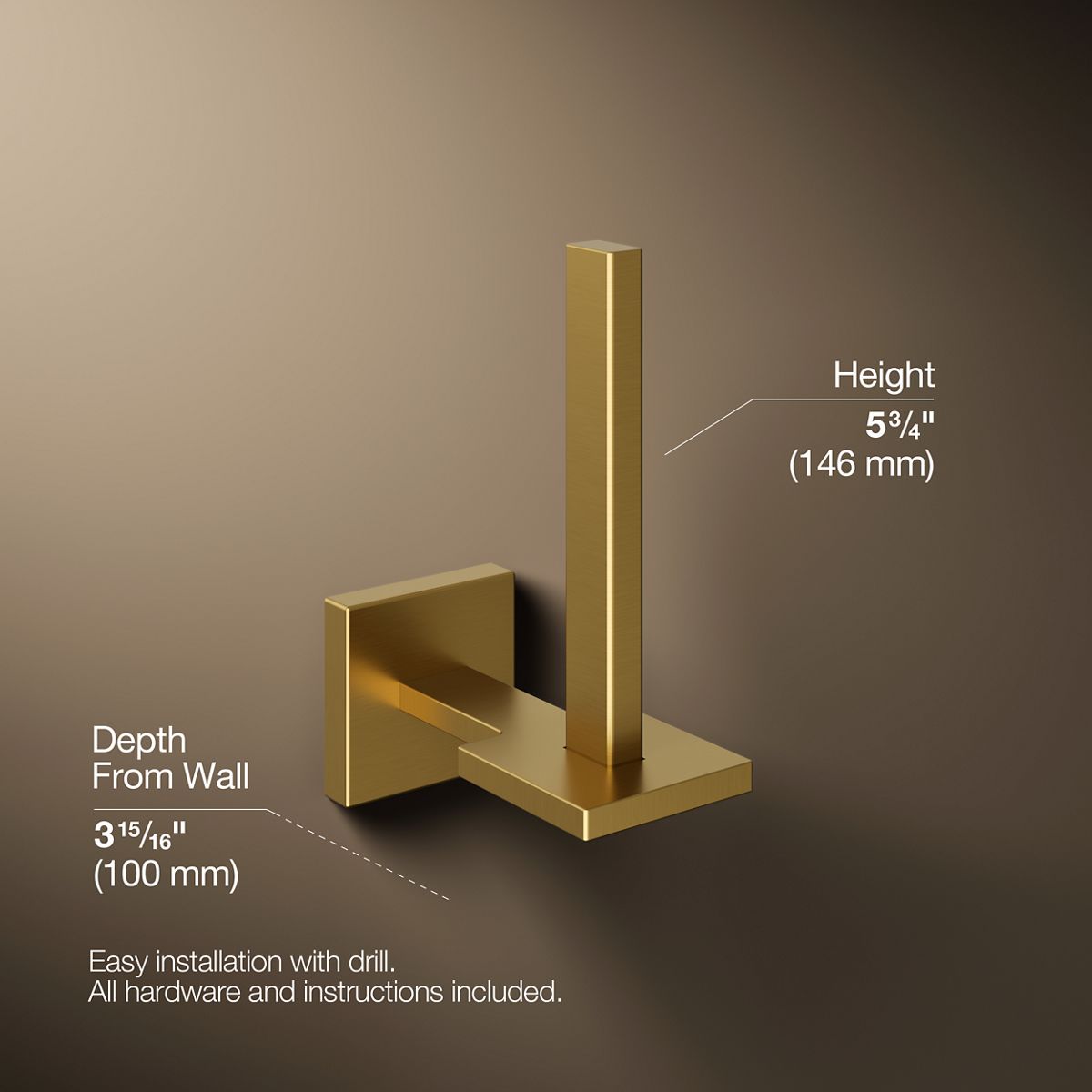 Square Vertical toilet paper holder
