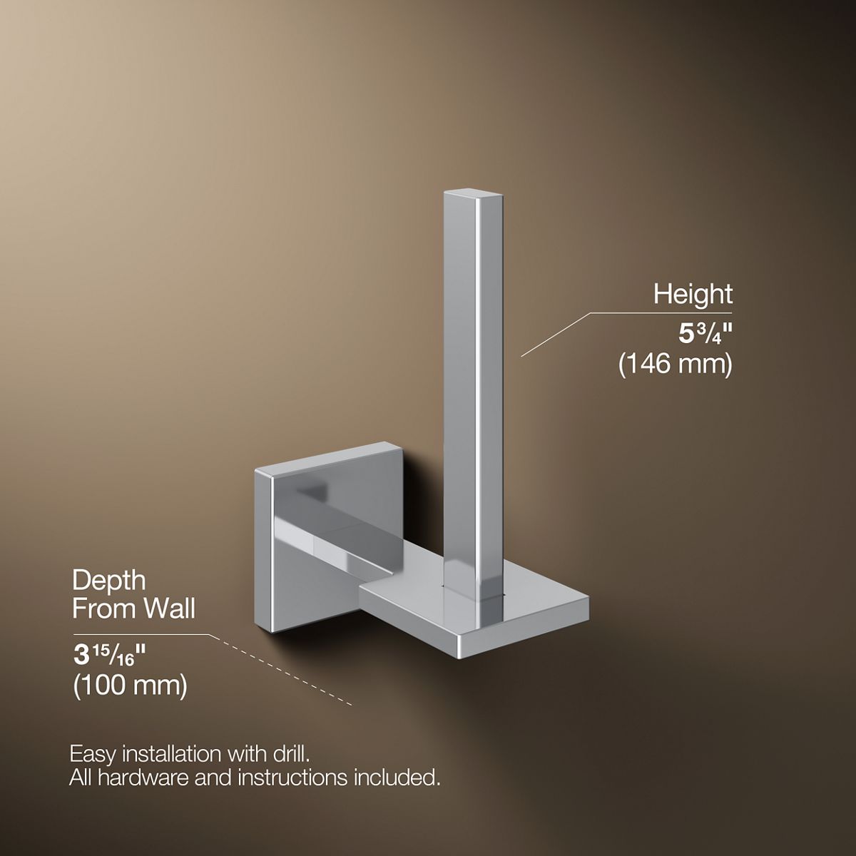 Square Vertical toilet paper holder