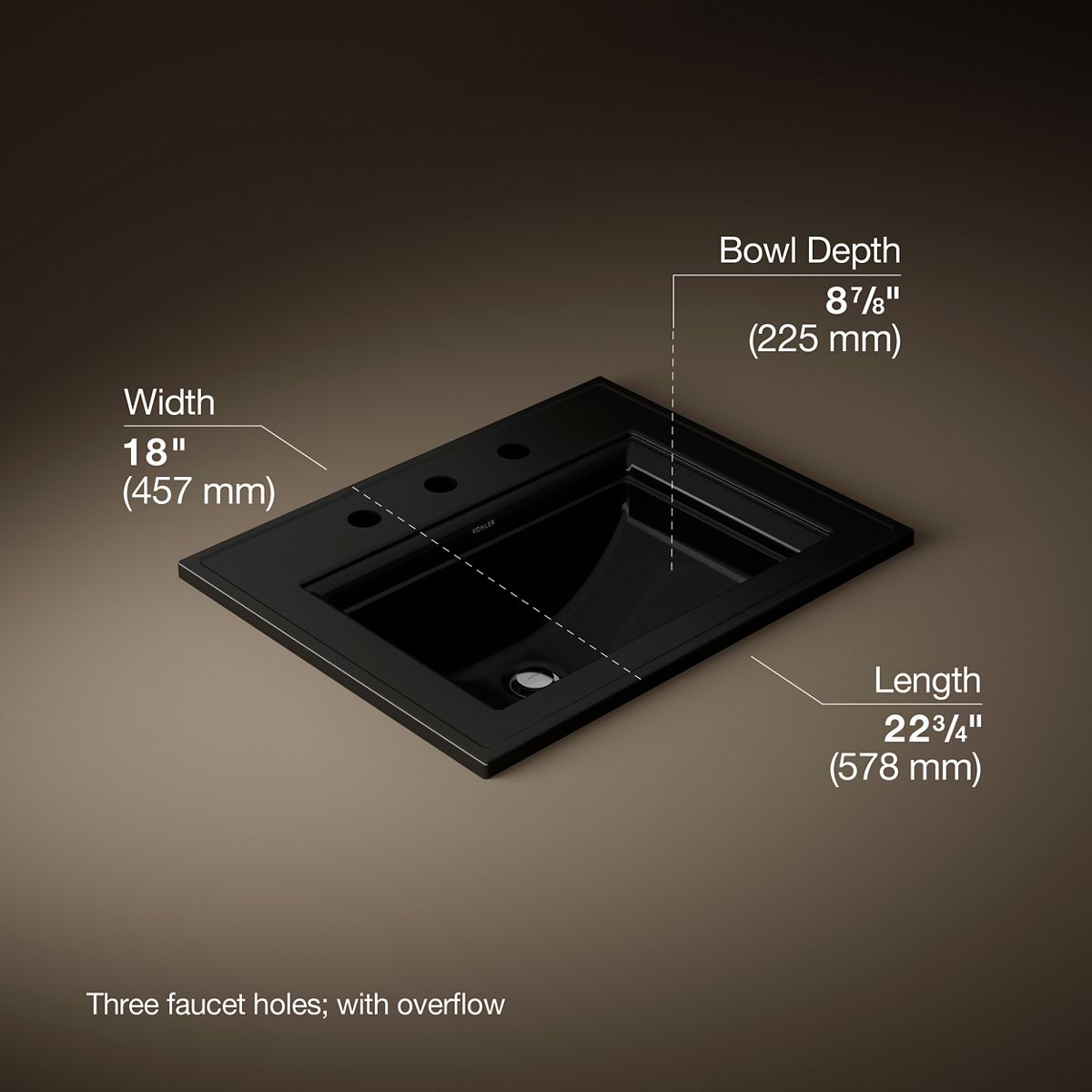 Memoirs® Stately 22-3/4" rectangular drop-in bathroom sink