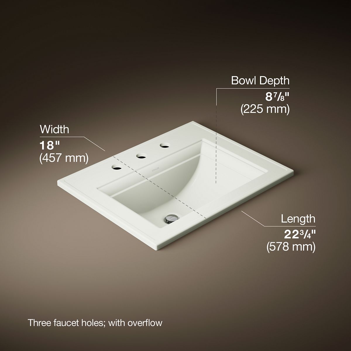 Memoirs® Stately 22-3/4" rectangular drop-in bathroom sink