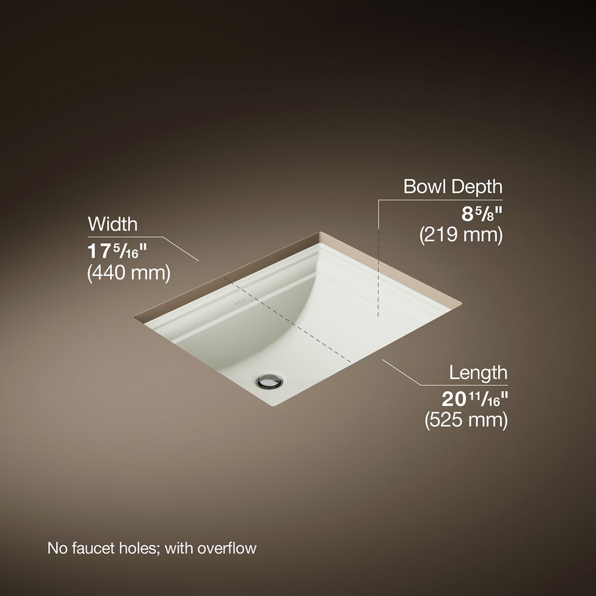 Memoirs® 20" rectangular undermount bathroom sink