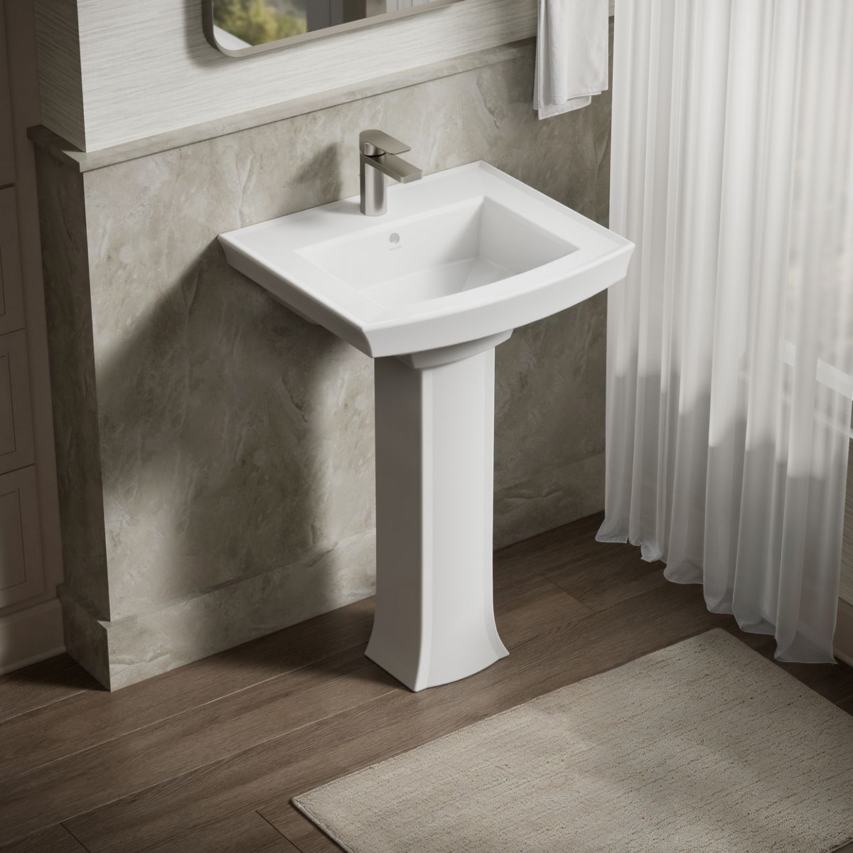 Archer® 24" rectangular pedestal bathroom sink