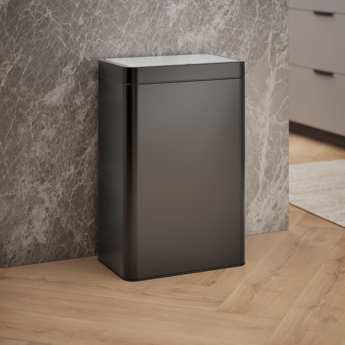 13-gallon touchless stainless steel trash can