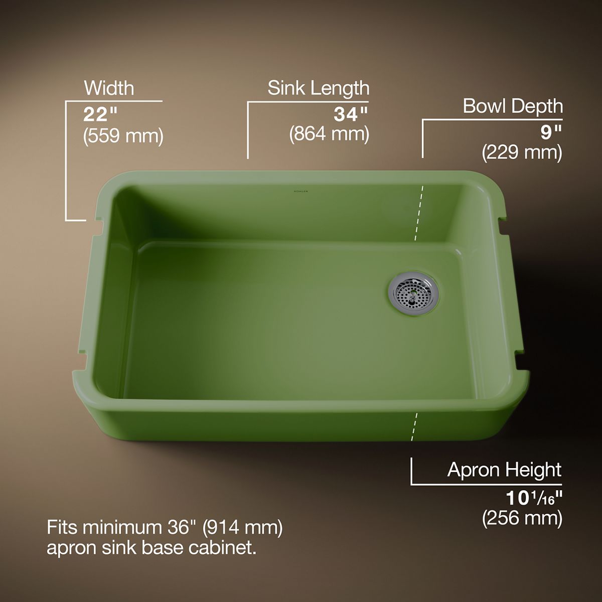 Ironridge® 34" undermount single-bowl farmhouse kitchen sink