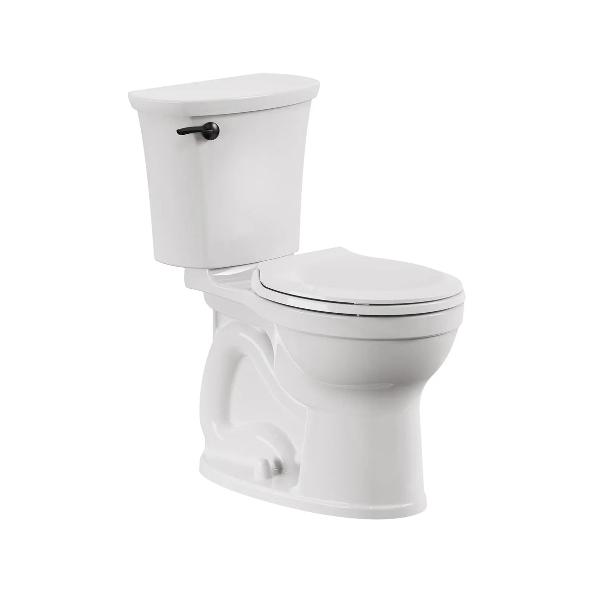 Champion® PRO Two-Piece 1.28 gpf/4.8 Lpf Chair Height Round Front Toilet With Matte Black Trip Lever Less Seat