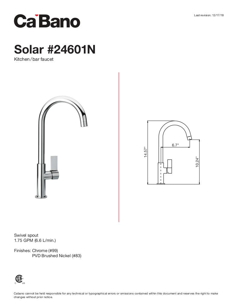 Cabano Solar Kitchen and Bar Faucet - image 2