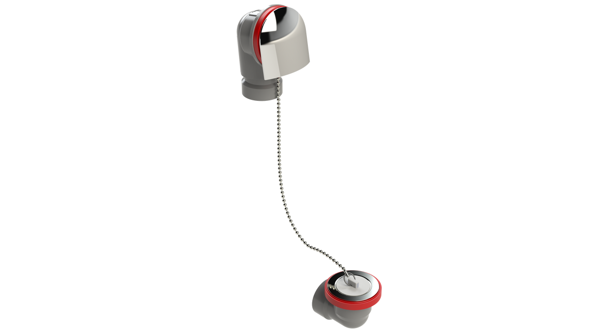 FRZERO FR-PVC Offset Waste & Overflow Plug & Chain Half Kit (2550CSHK-CP)