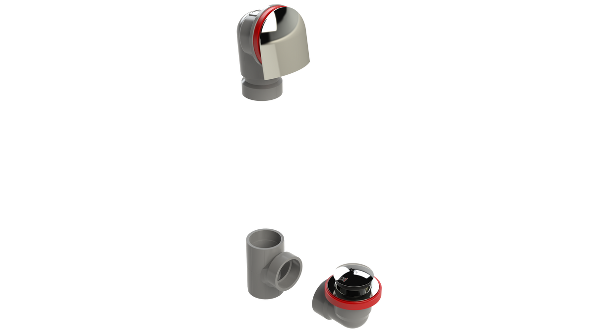FRZERO FR-PVC Offset Waste & Overflow Tip-Toe Kit (2550TIPK-CP)