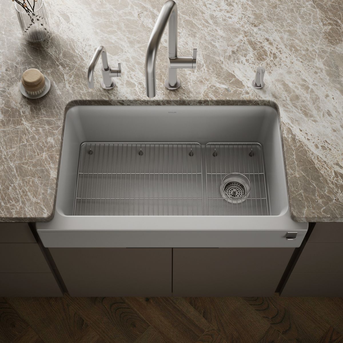 Cairn® Undermount single-bowl farmhouse kitchen sink