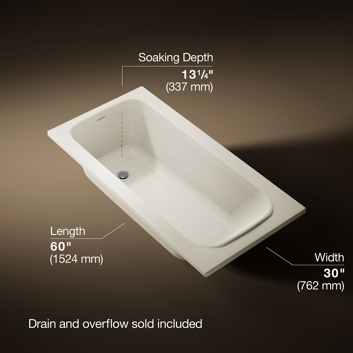Avec® 60" x 30" drop-in bath