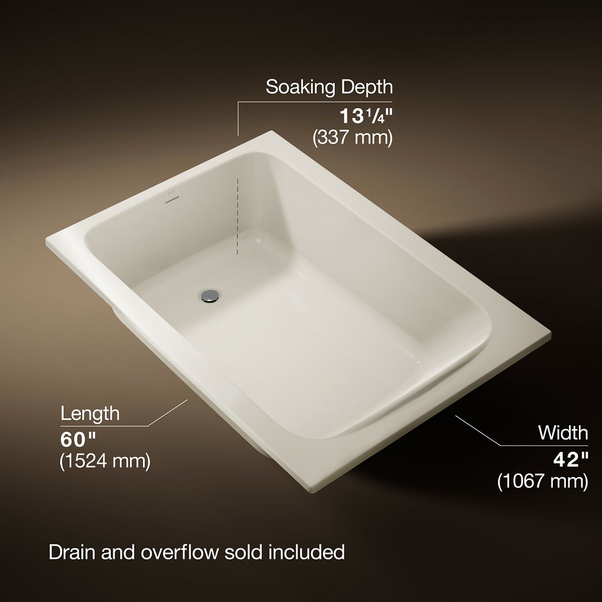 Avec® 60" x 42" drop-in bath