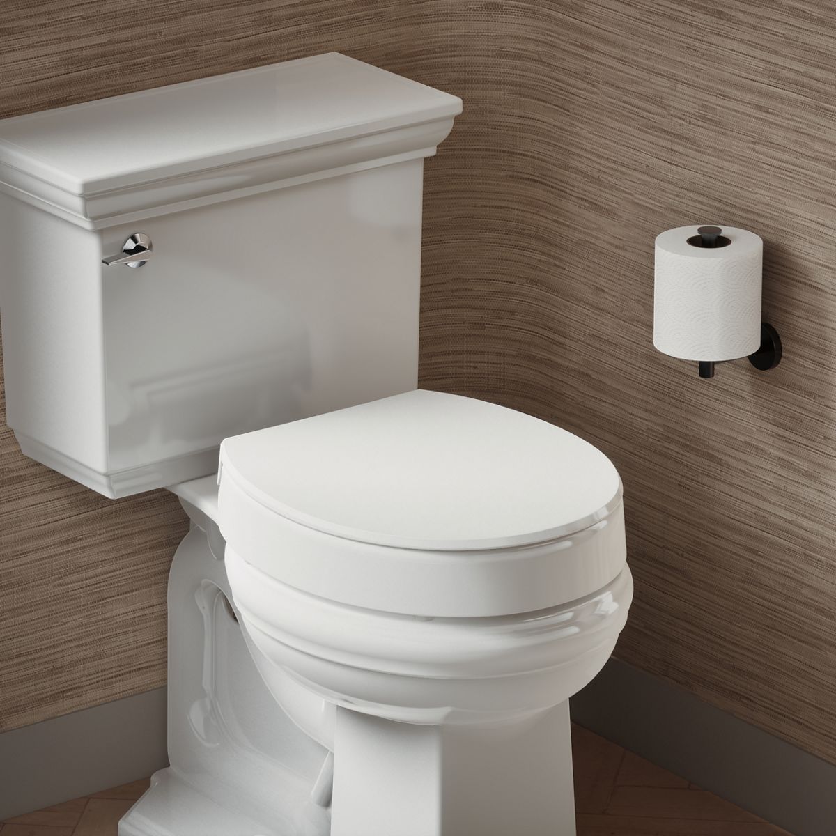 Hyten® Elevated Quiet-Close™ round-front toilet seat