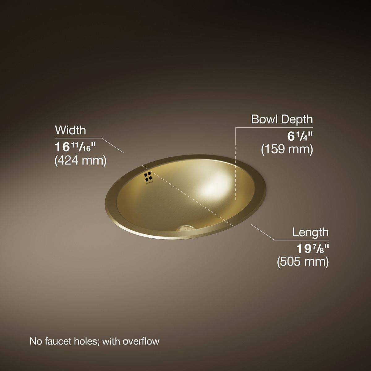 Bachata® 20" oval drop-in/undermount bathroom sink