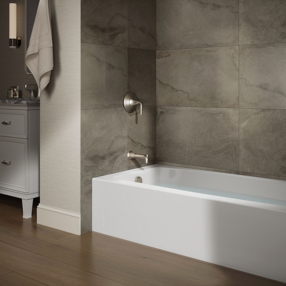 Entity® 60" x 30" alcove bath, left drain