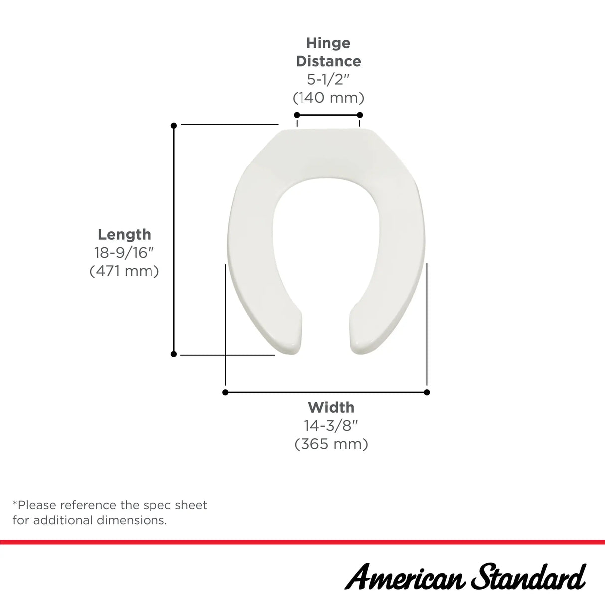 Commercial Heavy Duty Open Front Elongated Toilet Seat with EverClean® Surface