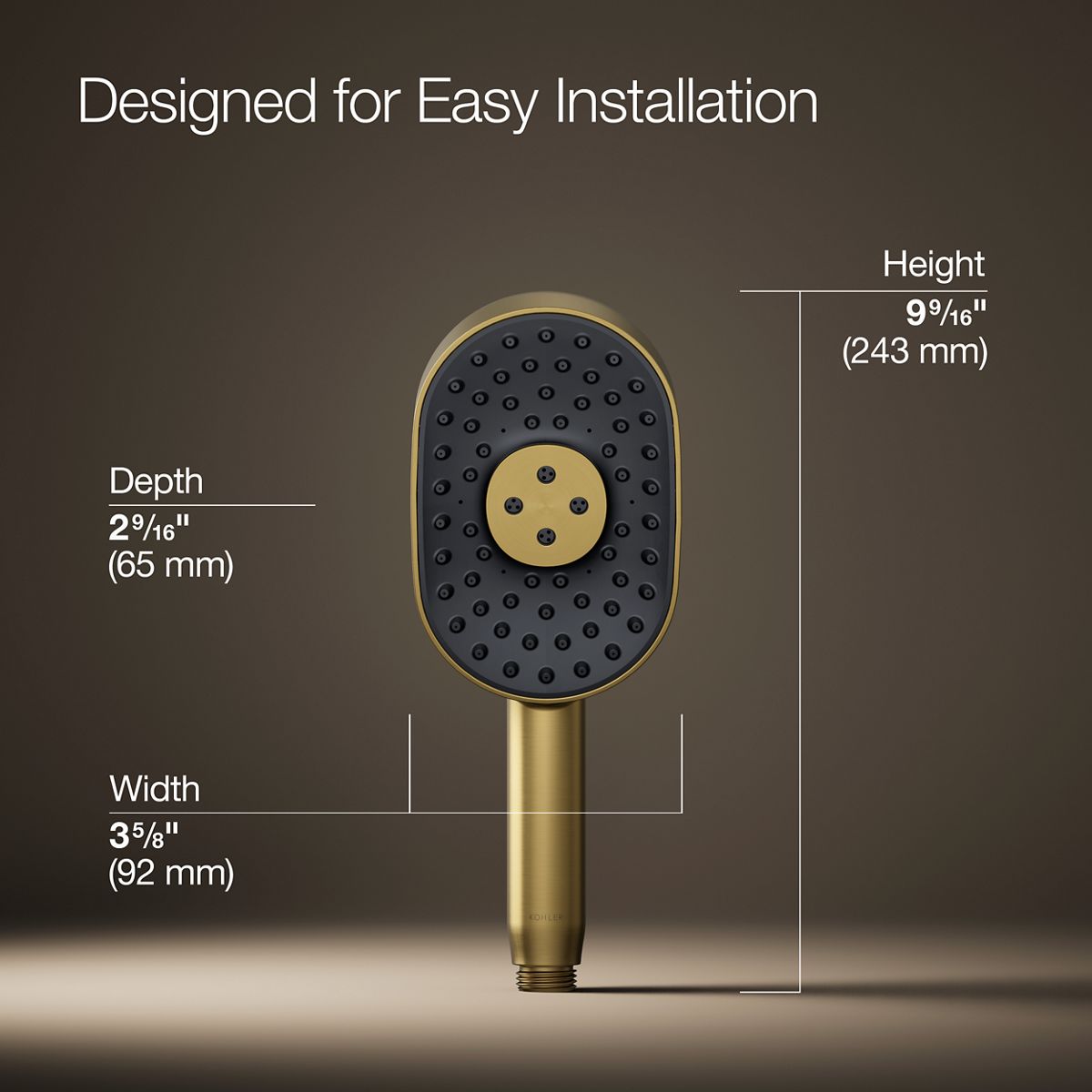Statement® Oblong three-function handshower, 2.5 gpm