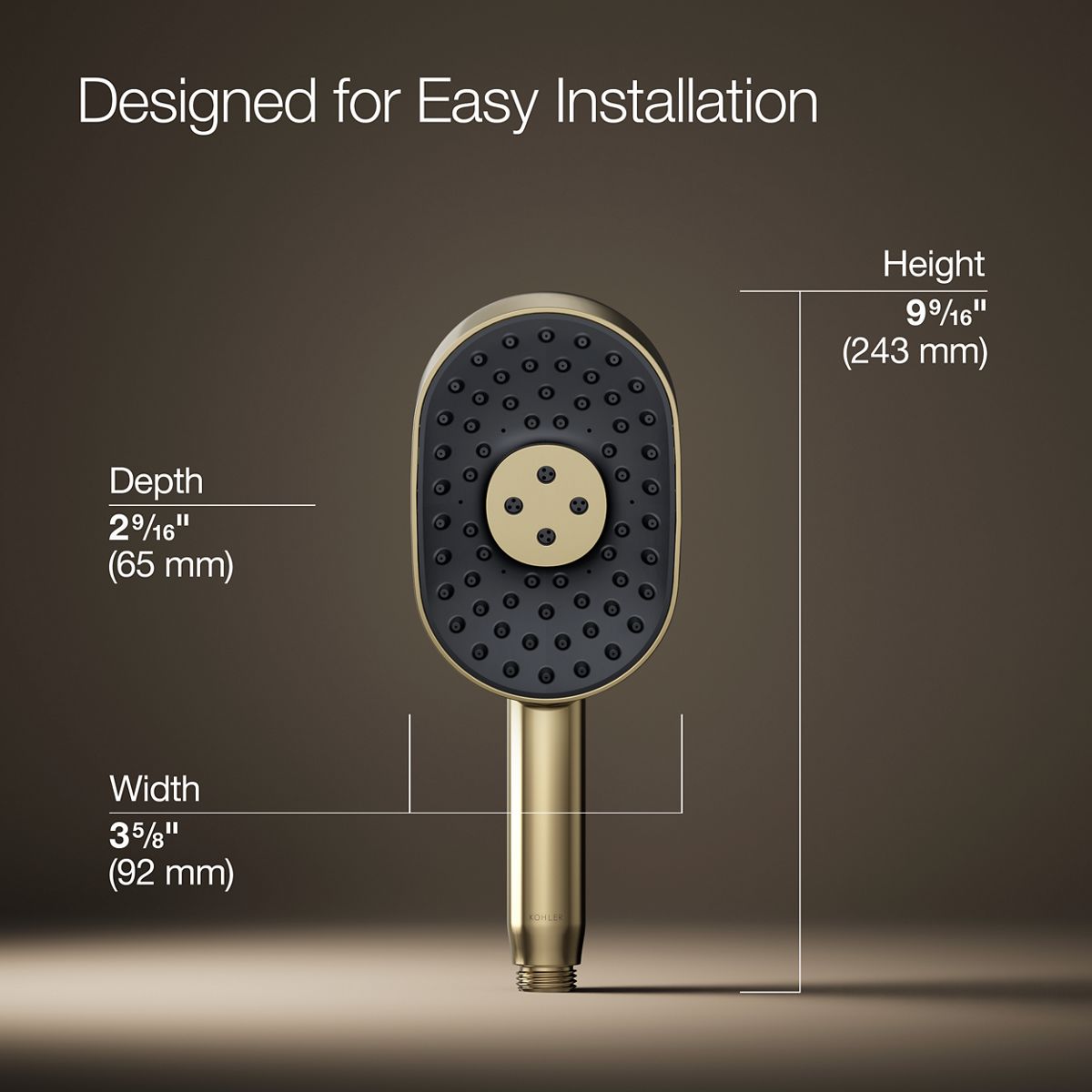 Statement® Oblong three-function handshower, 2.5 gpm