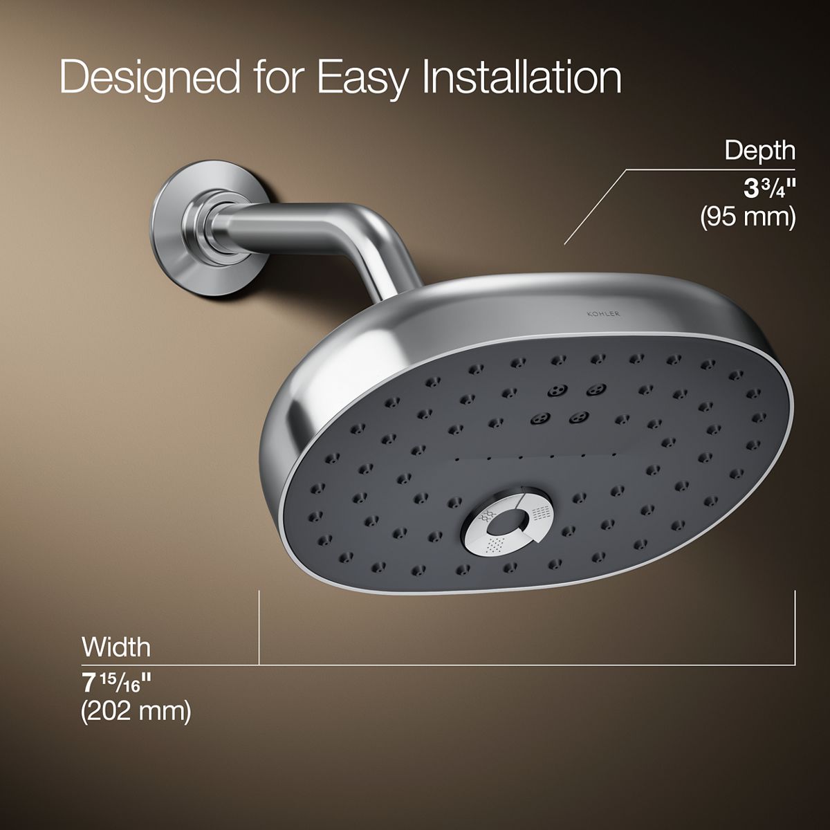 Statement® Three-function showerhead, 2.5 gpm