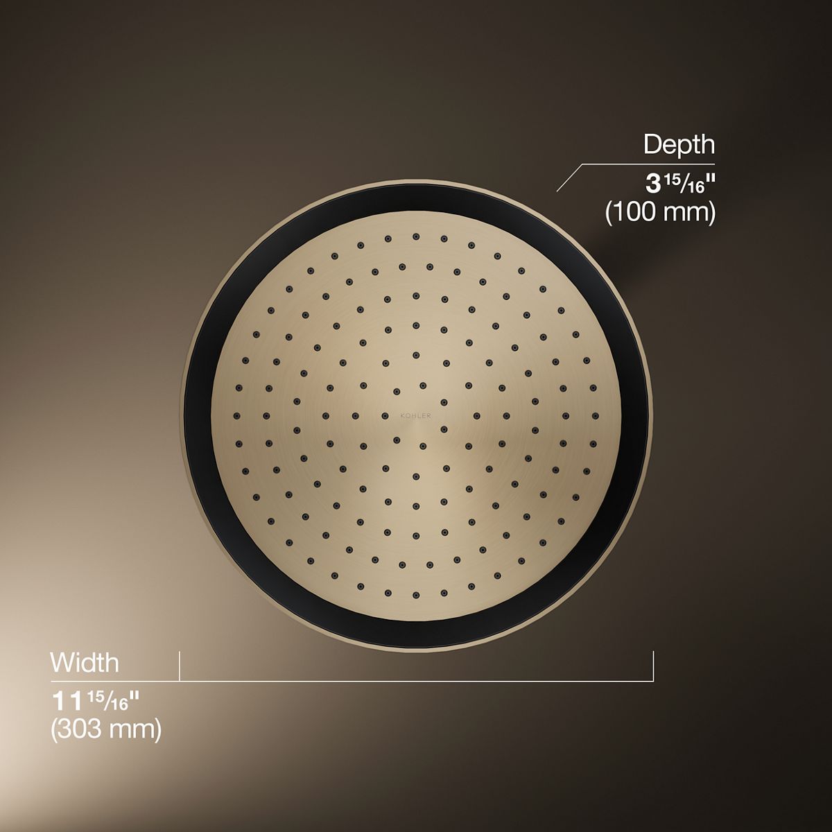 Statement® Round 12" single-function rainhead, 1.75 gpm