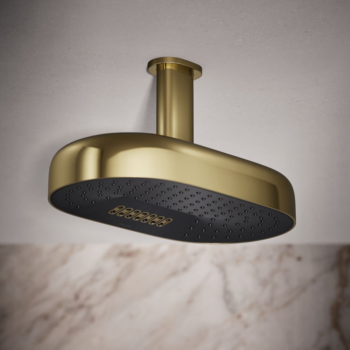 Statement® Oblong 14" two-function rainhead, 2.5 gpm