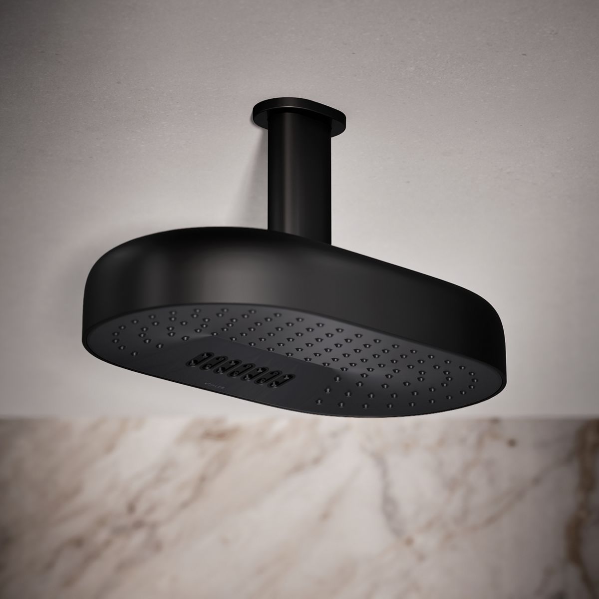 Statement® Oblong 14" two-function rainhead, 1.75 gpm