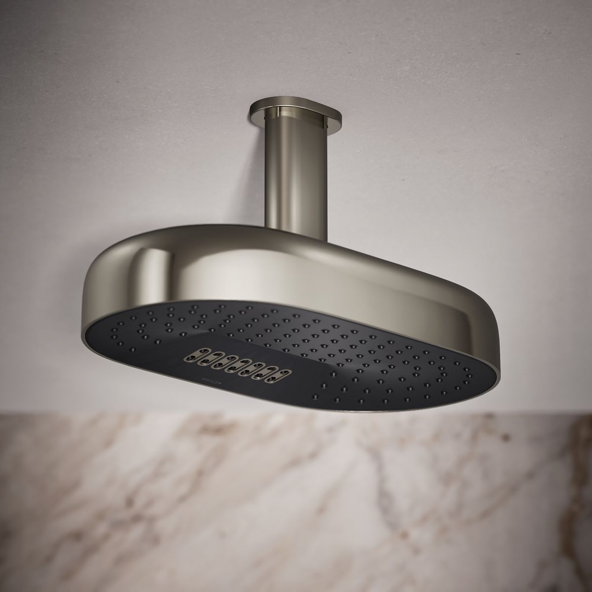 Statement® Oblong 14" two-function rainhead, 2.5 gpm