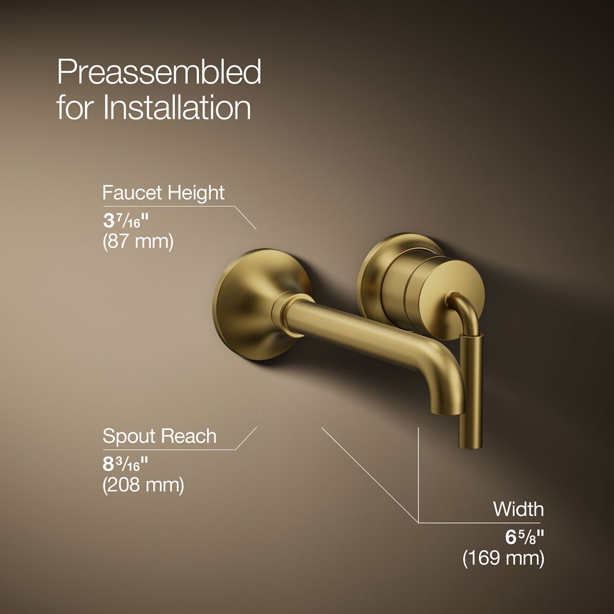 Tone™ Wall-mount single-handle bathroom sink faucet, 1.2 gpm