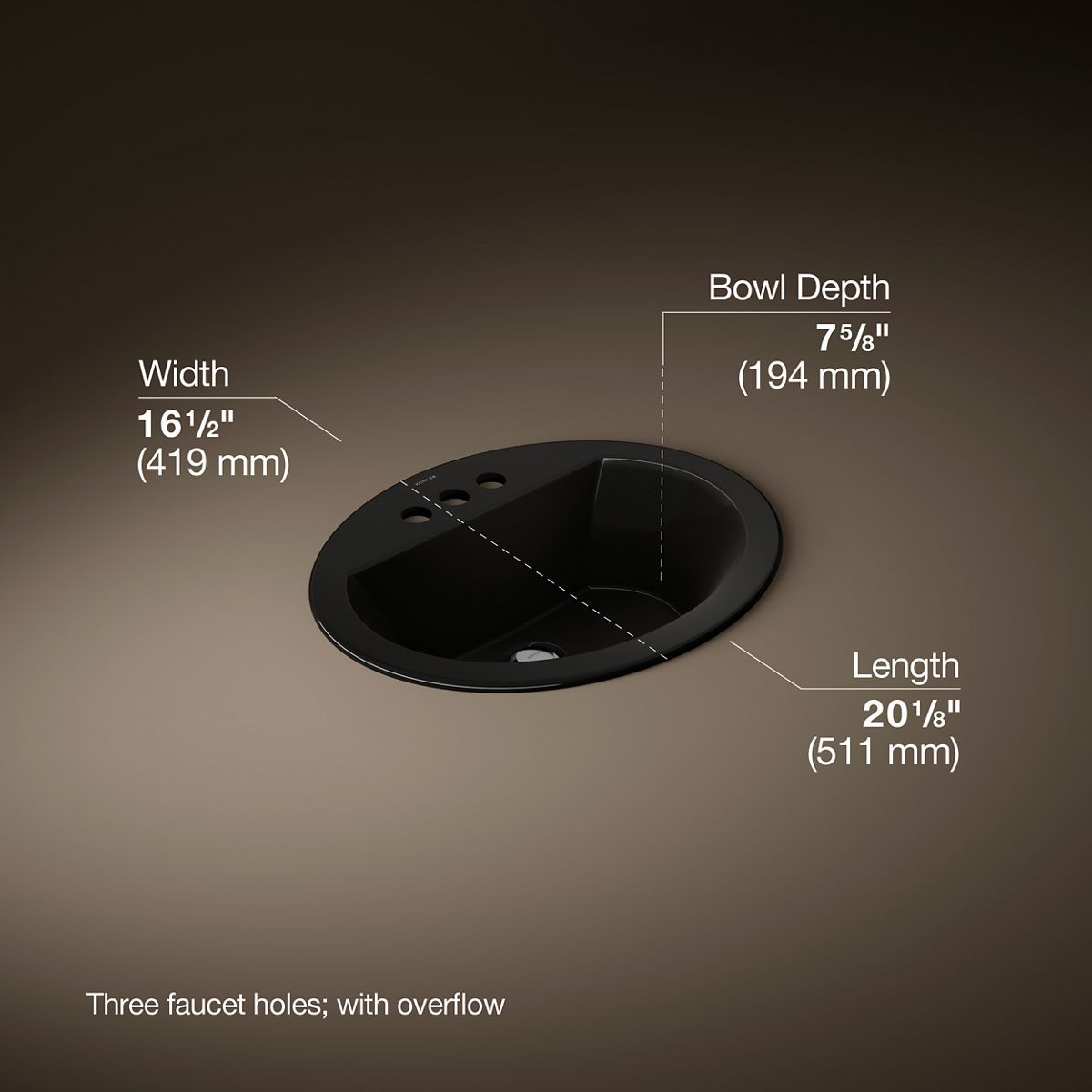 Bryant® 20-1/4" oval drop-in bathroom sink