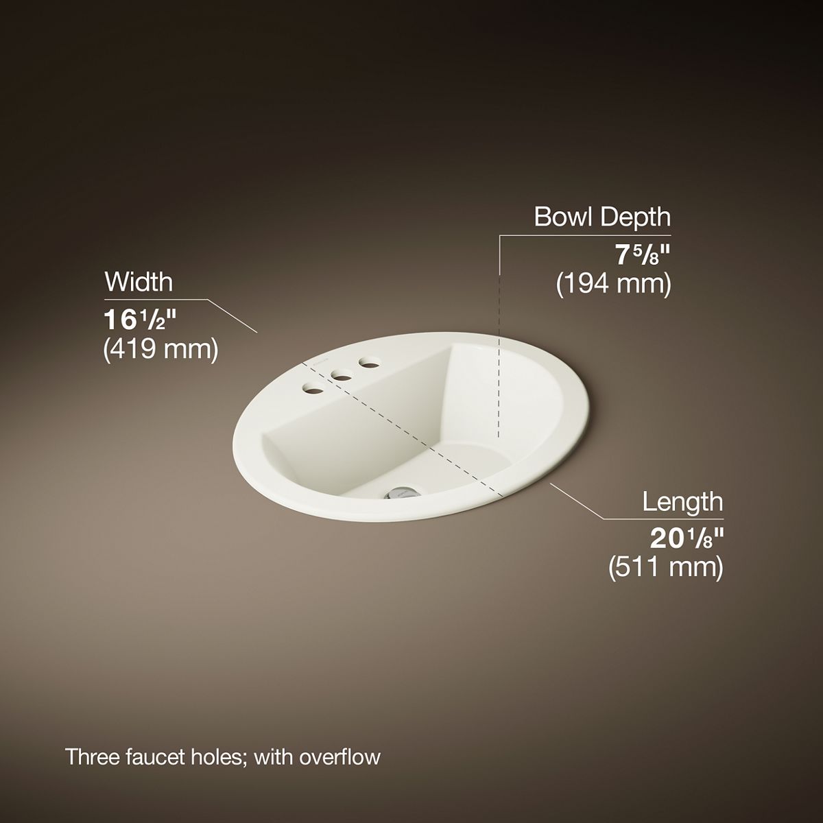 Bryant® 20-1/4" oval drop-in bathroom sink