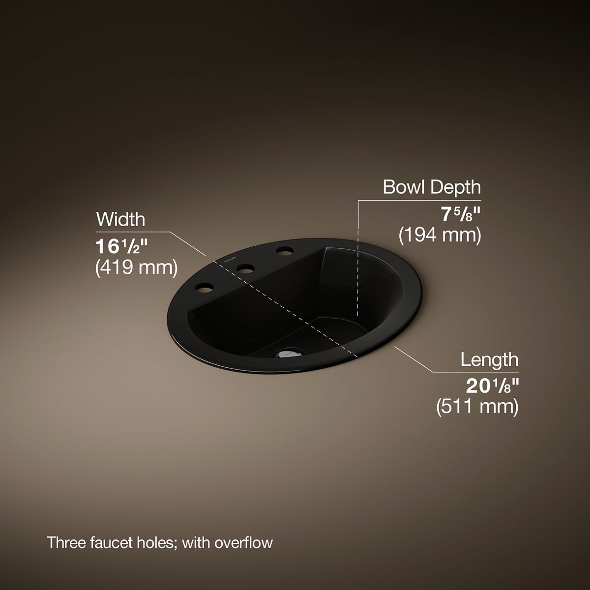 Bryant® 20-1/4" oval drop-in bathroom sink