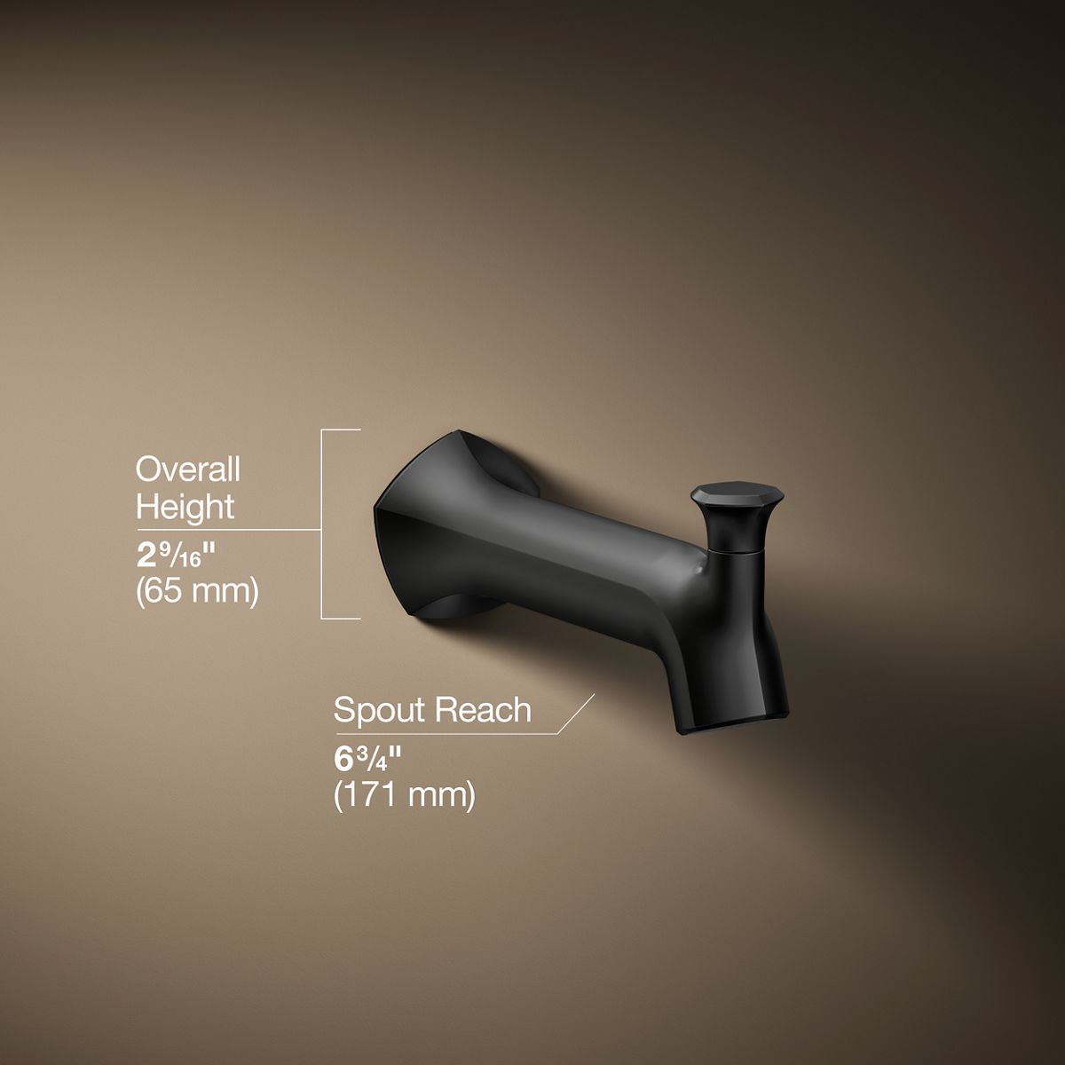 Occasion® Wall-mount bath spout with Straight design and diverter